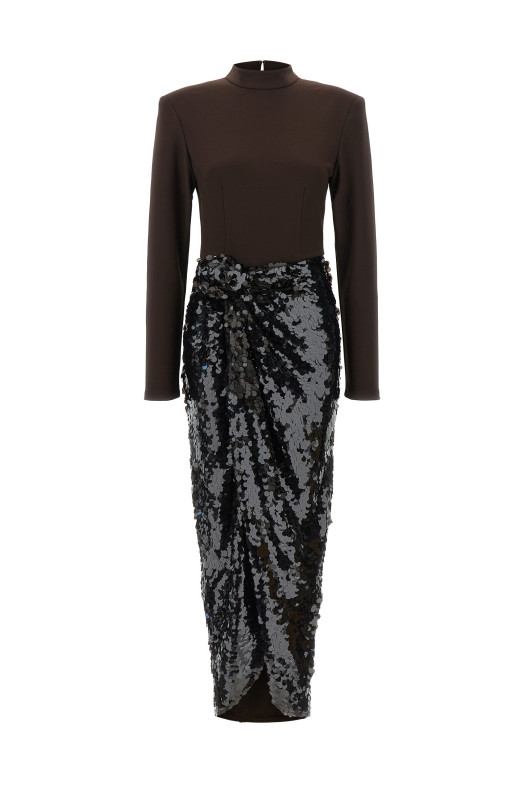 'Knotted Midi Dress' dress Brown