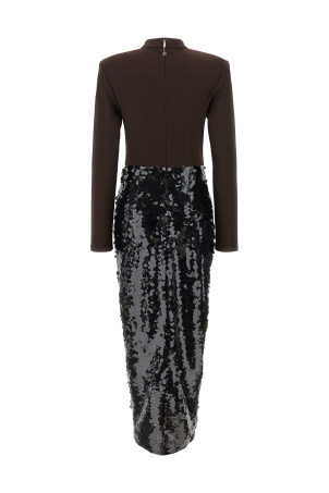 'Knotted Midi Dress' dress Brown