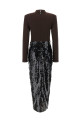 'Knotted Midi Dress' dress Brown