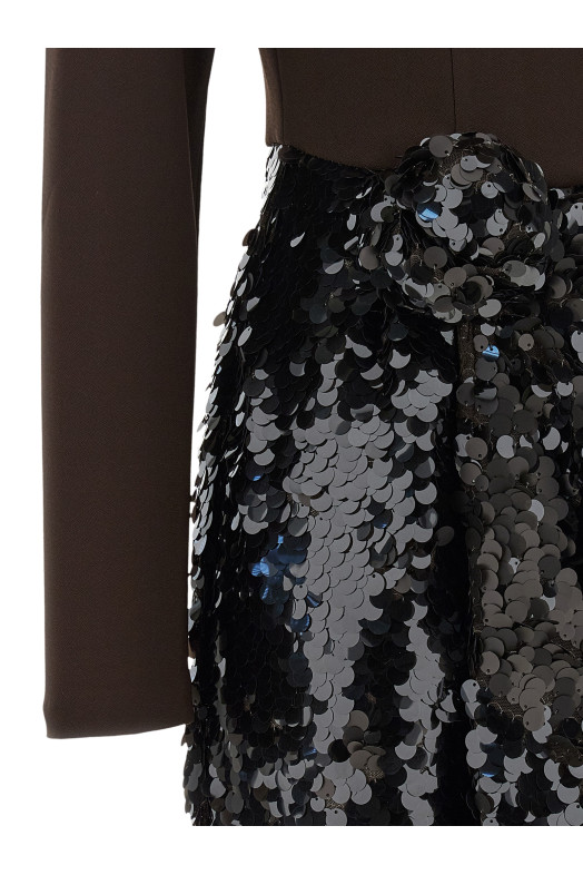 'Knotted Midi Dress' dress Brown