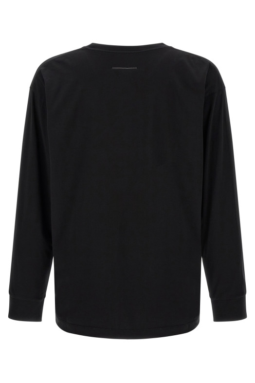 Футболка с принтом в виде почерка, черная MM6 MAISON MARGIELA S52GC0370M20258900