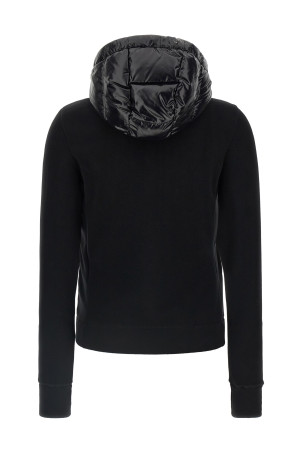 Padded cardigan with hood and zip Black