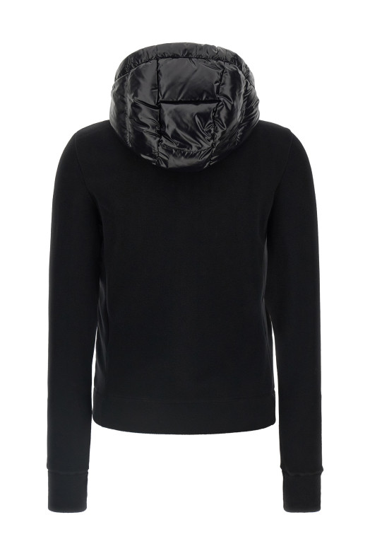 Padded cardigan with hood and zip Black