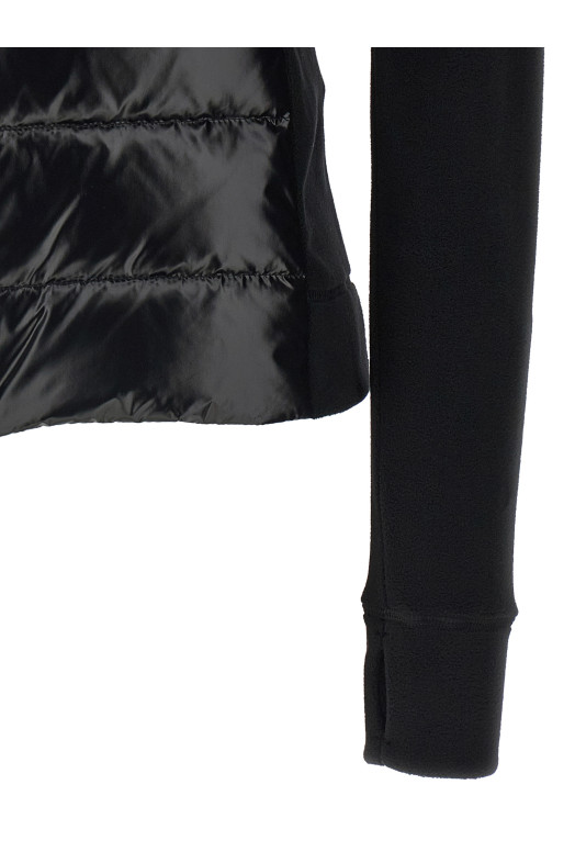 Padded cardigan with hood and zip Black