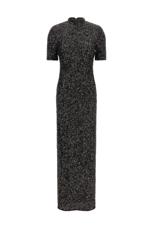 'Sequins Maxi Slit' dress Black