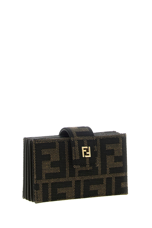 FF jacquard cardholder Brown