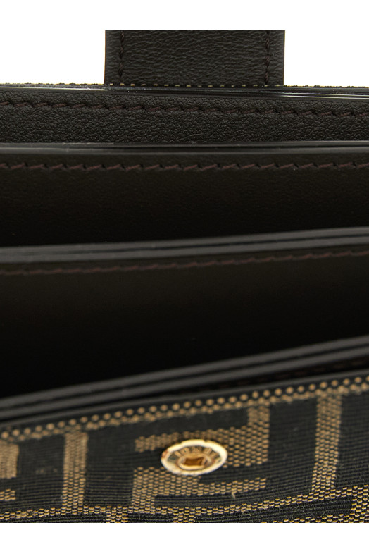 FF jacquard cardholder Brown