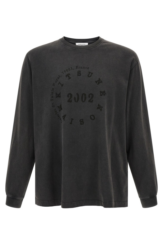 'Maison Kitsuné Circle Stamp' T-shirt Black