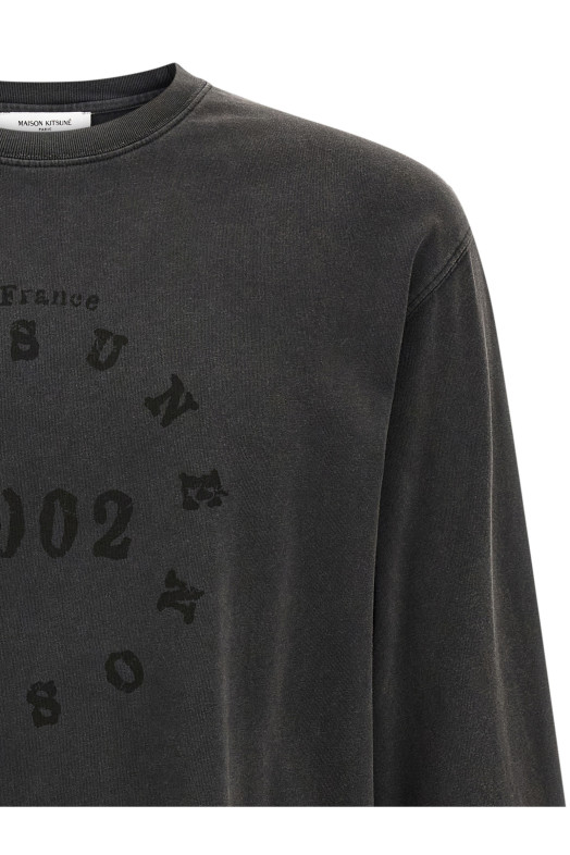 'Maison Kitsuné Circle Stamp' T-shirt Black