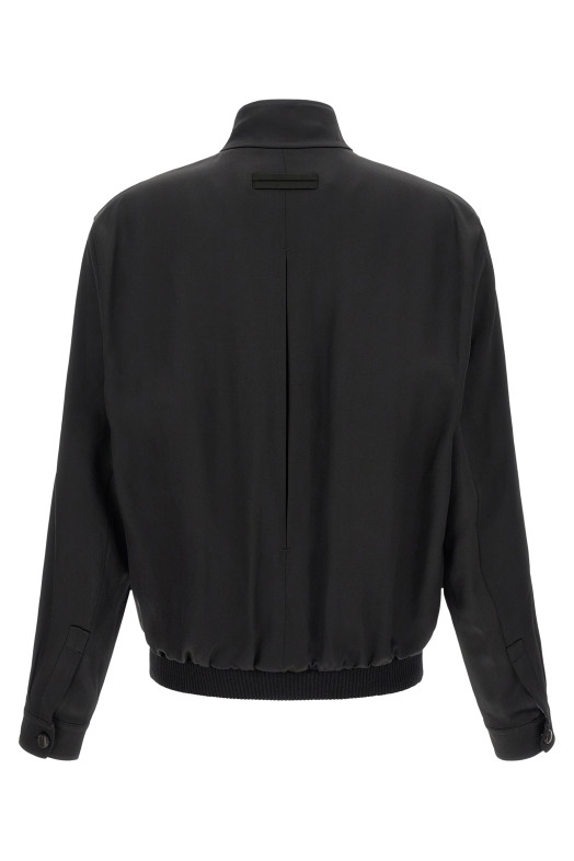 Свитшот из шелка тутового дерева, чёрный ZEGNA 402614A49SS5O4100