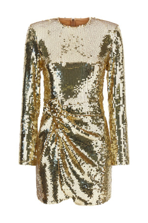 'Sequins Ls Mini Dress' short dress Gold
