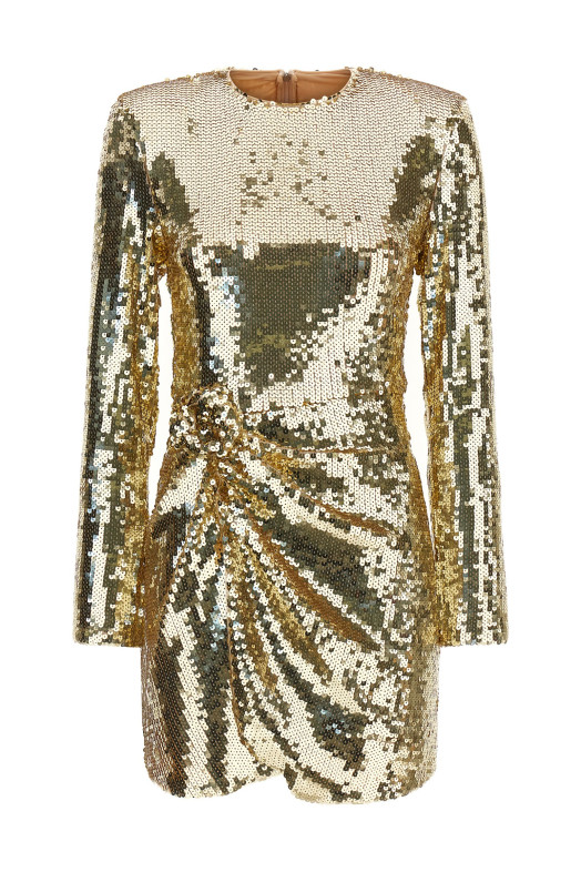 'Sequins Ls Mini Dress' short dress Gold