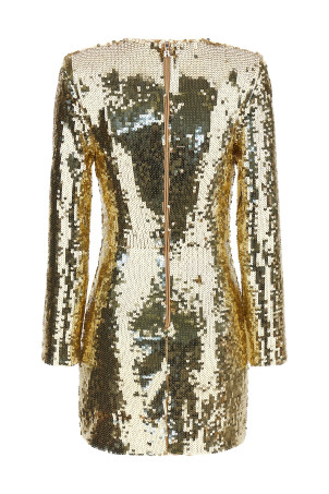 'Sequins Ls Mini Dress' short dress Gold