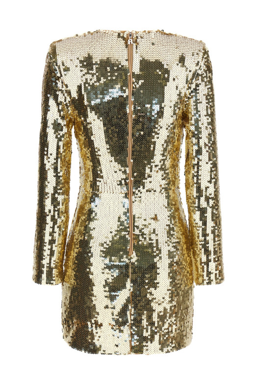 'Sequins Ls Mini Dress' short dress Gold