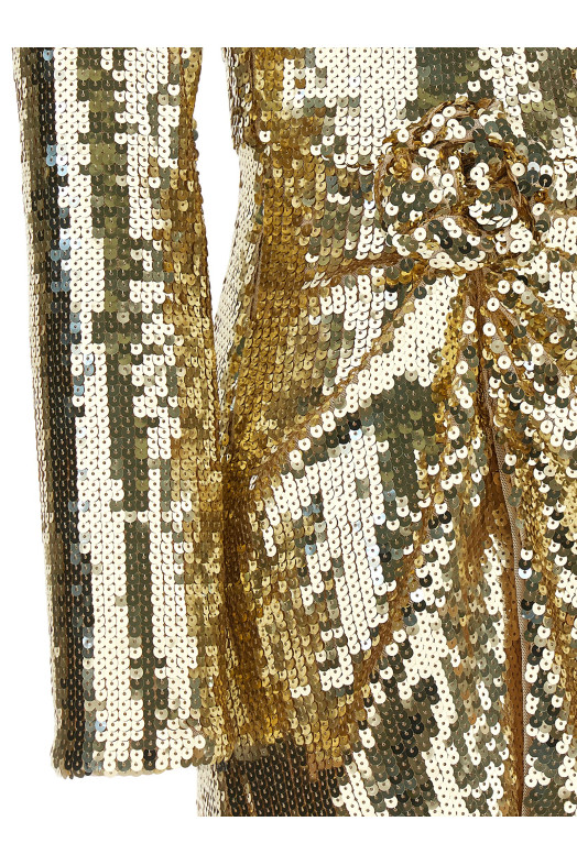 'Sequins Ls Mini Dress' short dress Gold