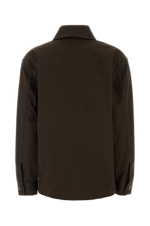 Dark brown gabardine shirt SAINT LAURENT (852011Y03JG)