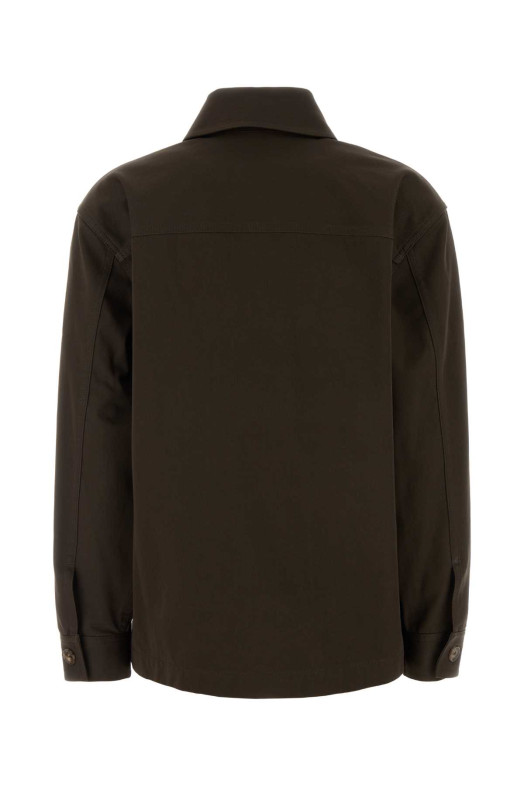 Dark brown gabardine shirt SAINT LAURENT (852011Y03JG)