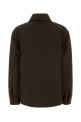 Dark brown gabardine shirt SAINT LAURENT (852011Y03JG)