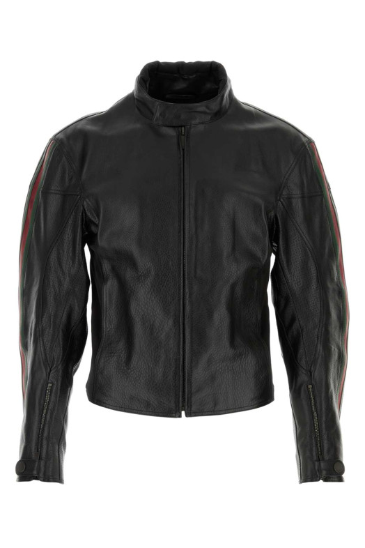 Black leather jacket GUCCI (874158XNBDW)