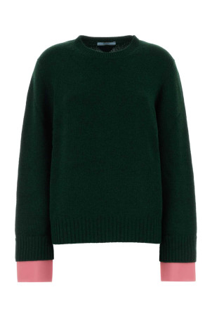 Bottle green wool blend sweater PRADA (P24F3VSOOO6339)