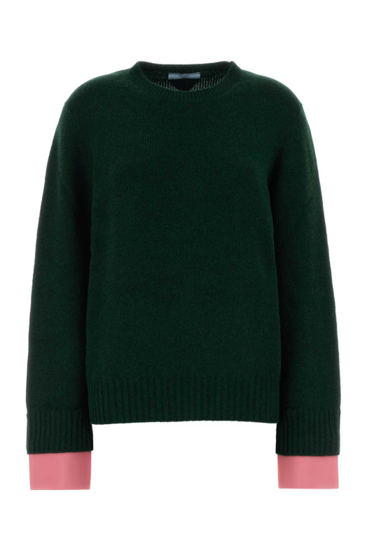 Bottle green wool blend sweater PRADA (P24F3VSOOO6339)