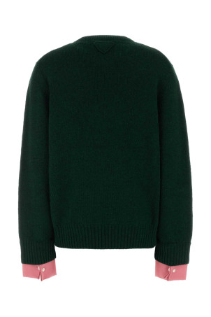 Bottle green wool blend sweater PRADA (P24F3VSOOO6339)