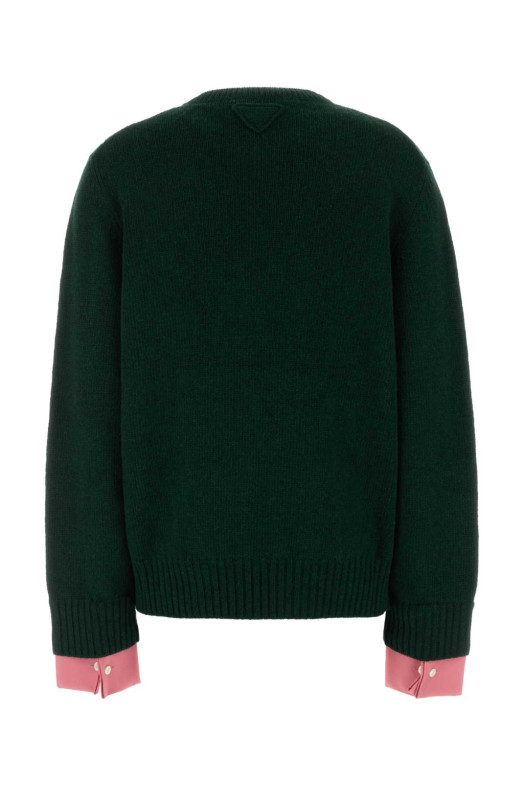 Bottle green wool blend sweater PRADA (P24F3VSOOO6339)