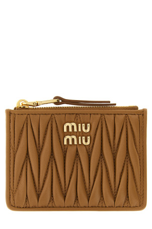 Matelassé nappa cardholder Brown