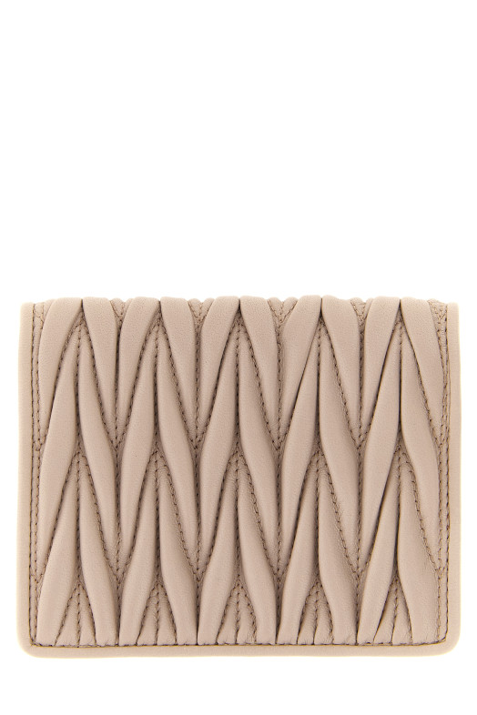 Small matelassé nappa wallet Pink