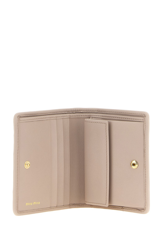 Small matelassé nappa wallet Pink