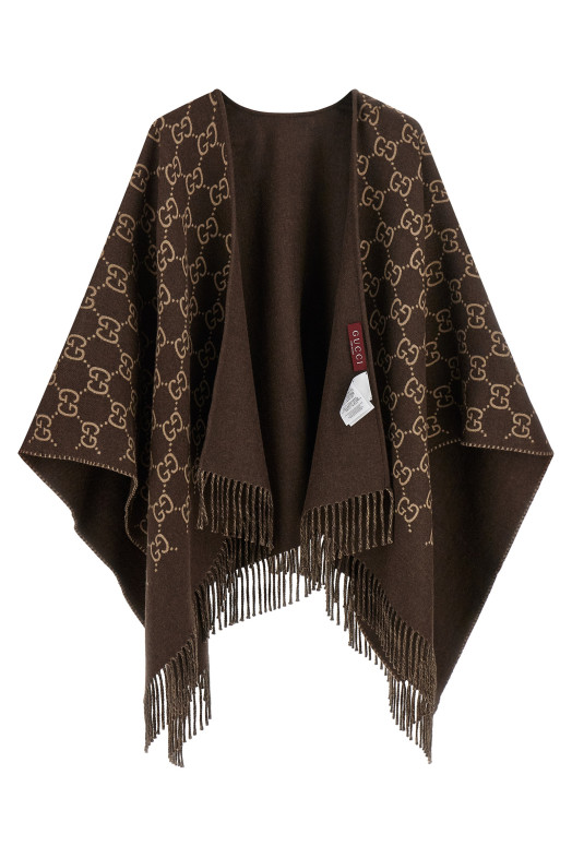 GG wool cape Brown