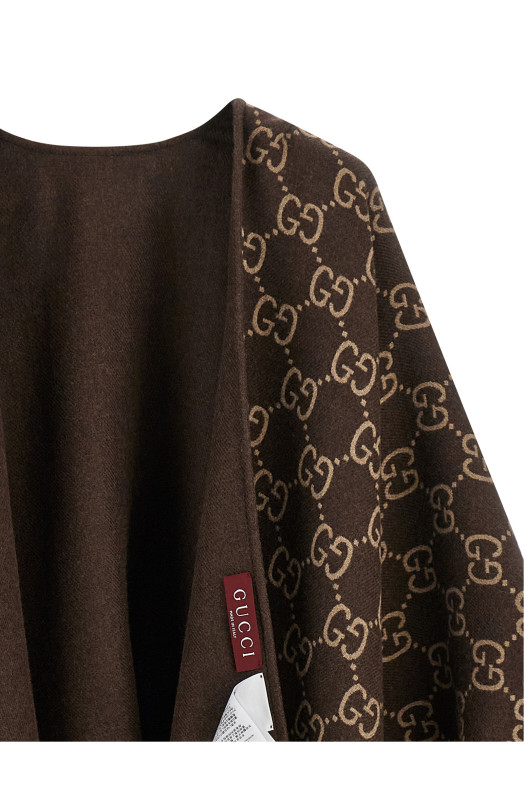 GG wool cape Brown