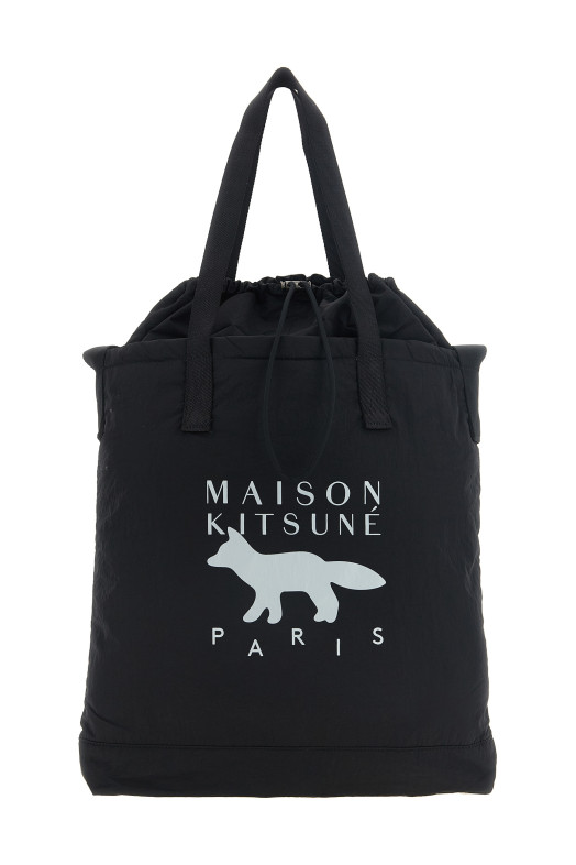 Сумка для покупок с завязками, чёрная MAISON KITSUNE MRUBT07OF0066P199