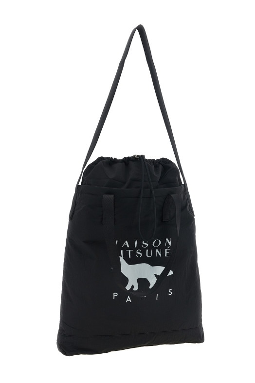 Сумка для покупок с завязками, чёрная MAISON KITSUNE MRUBT07OF0066P199