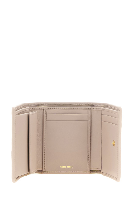 Small matelassé nappa wallet Pink