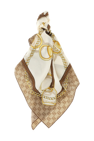 Carré silk twill Beige
