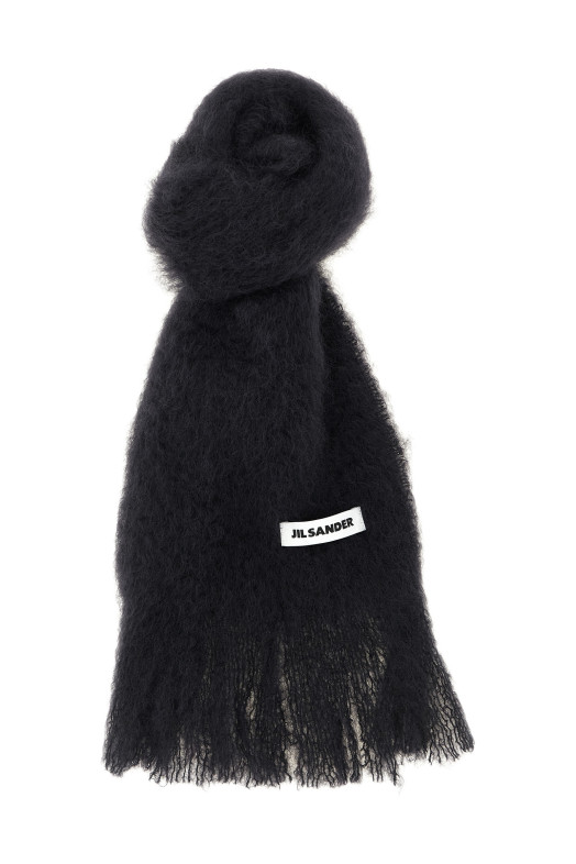 Small mohair scarf Black