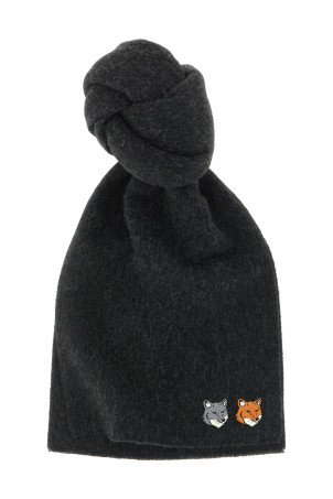 'Double Fox Head' scarf Gray