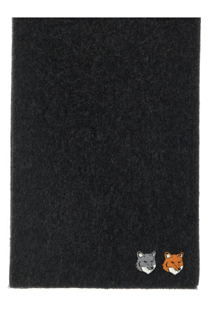 'Double Fox Head' scarf Gray