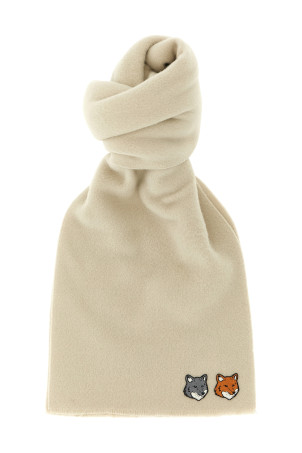 'Double Fox Head' scarf White