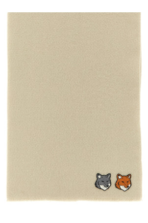 'Double Fox Head' scarf White