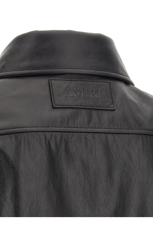 Кожаная куртка на молнии, чёрная AMIRI AM426JA0310002