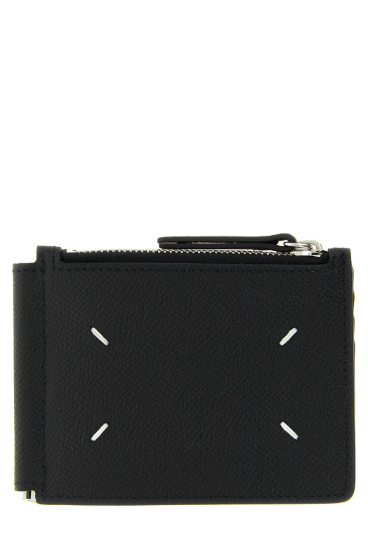 Wallet with 'Four Stitches' clip Black