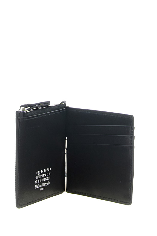 Wallet with 'Four Stitches' clip Black