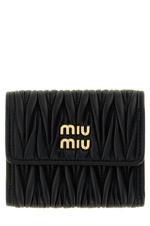 Небольшой кошелек из кожи наппа с мателассе, черный MIU MIU 5MH058AFPPF0002