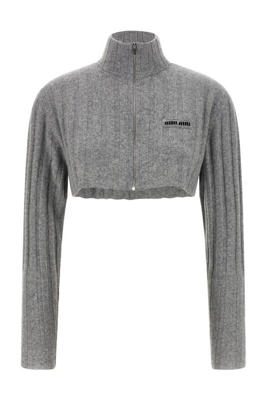 Cropped cardigan Gray