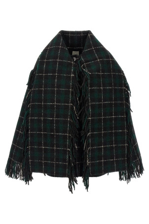 Jacket with integrated scarf Green