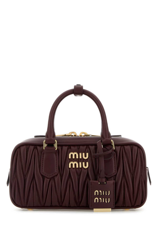 Grape leather Arcadie handbag MIU MIU (5BB142VOONAN88)
