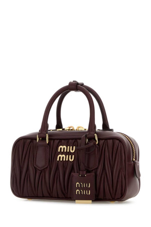 Grape leather Arcadie handbag MIU MIU (5BB142VOONAN88)