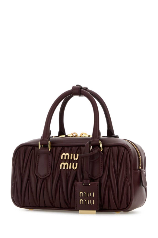 Grape leather Arcadie handbag MIU MIU (5BB142VOONAN88)